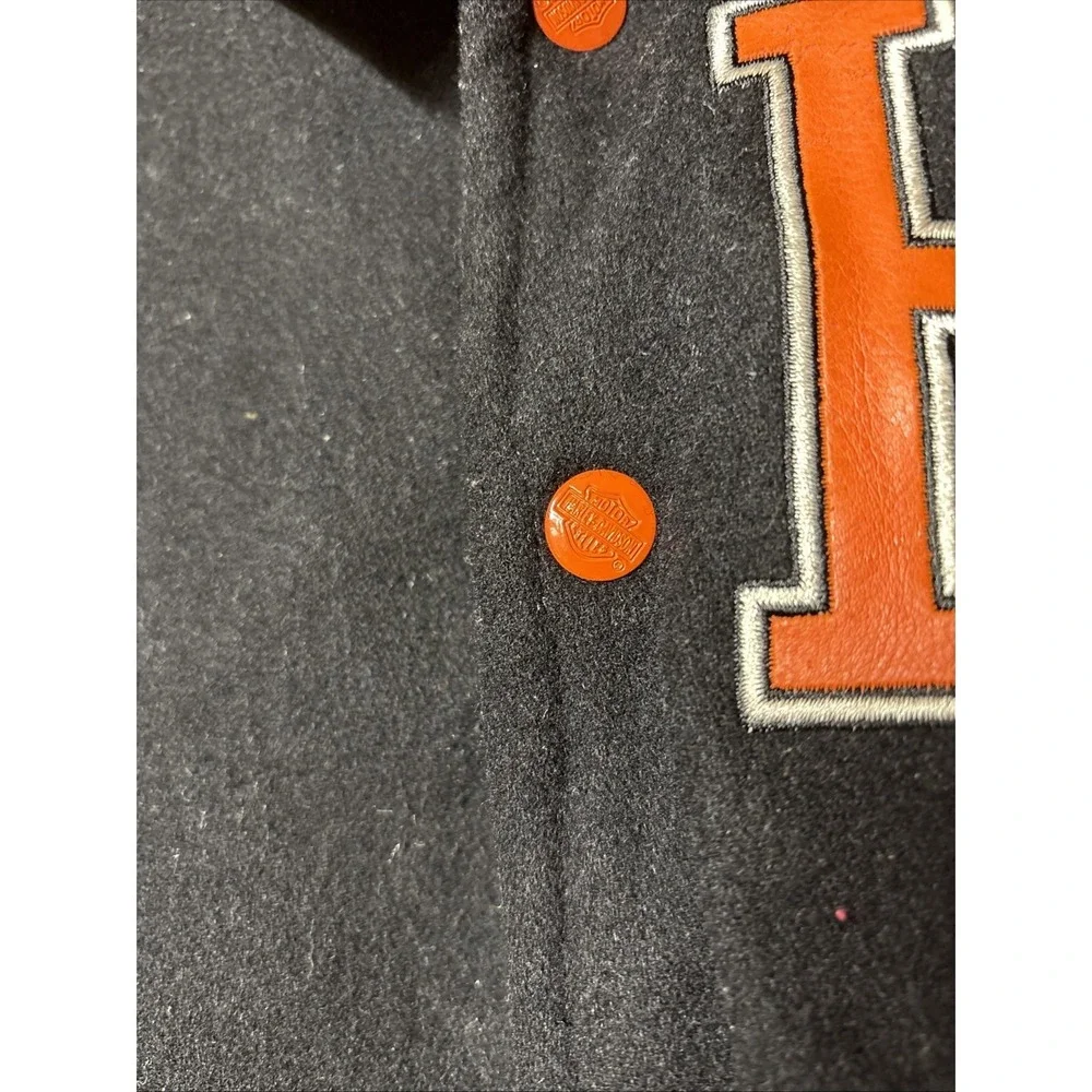 Youth Harley Davidson Varsity Letterman Jacket Marked Size 7 **See Description**